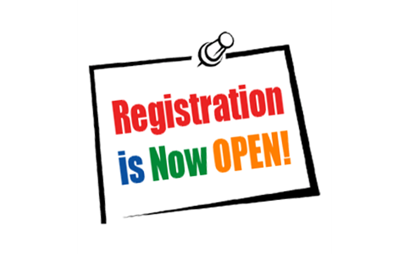 REGISTRATION IS NOW OPEN